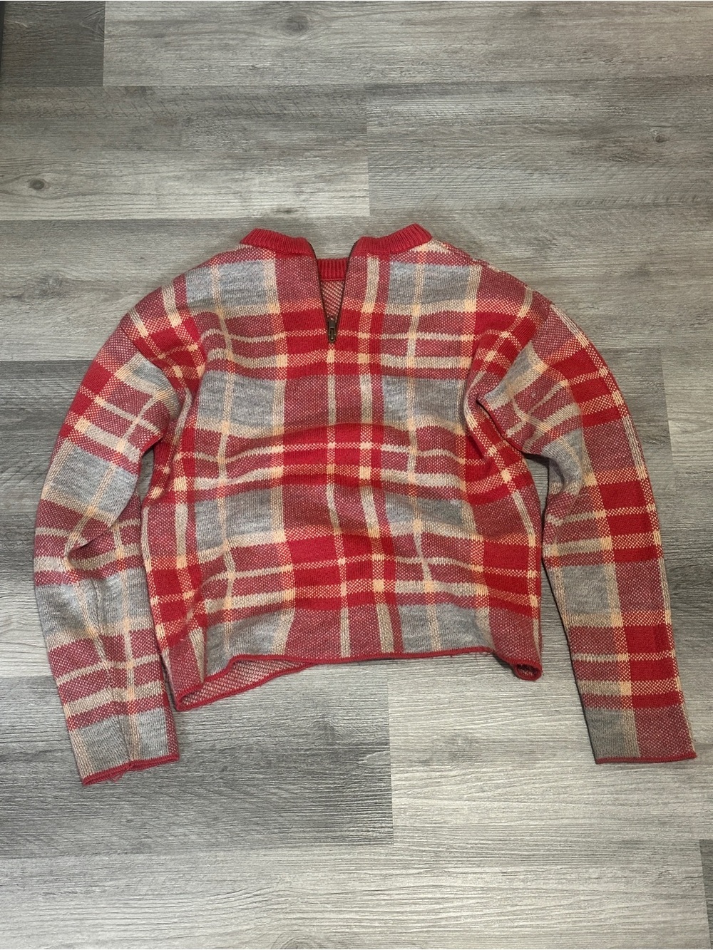 Y2K Red Plaid Women's Plaid Sweater